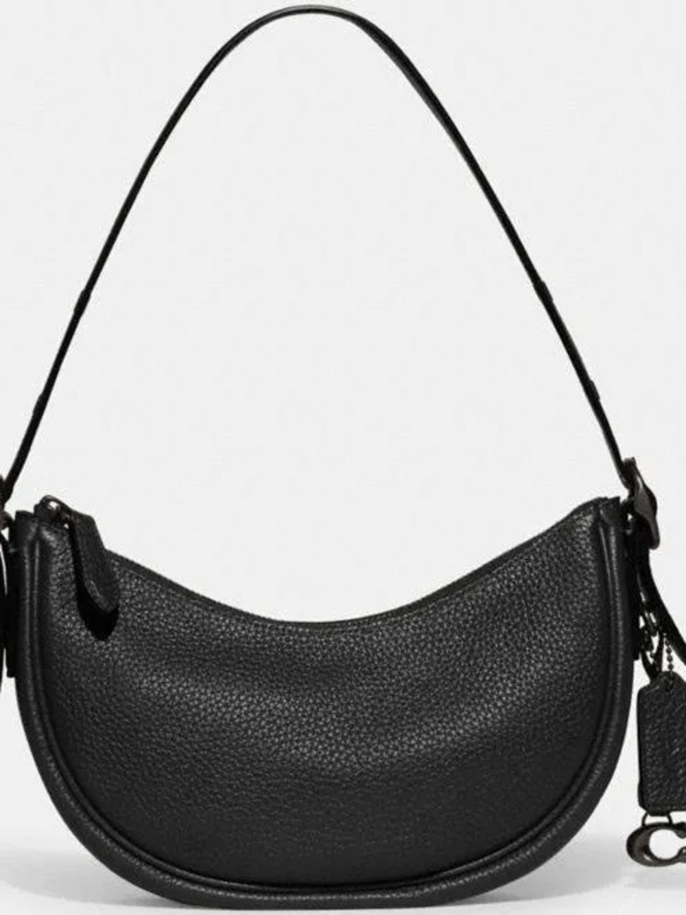 COACH LUNA Black Pebbled Leather Shoulder Bag - Women